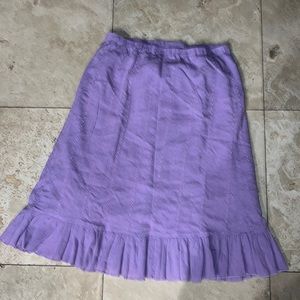 Denim and Company gauzy purple skirt size XL with same color embroidered skirt